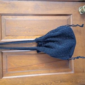 Vintage Kathy Lee Collection Crocheted Drawstring Bag NWOT